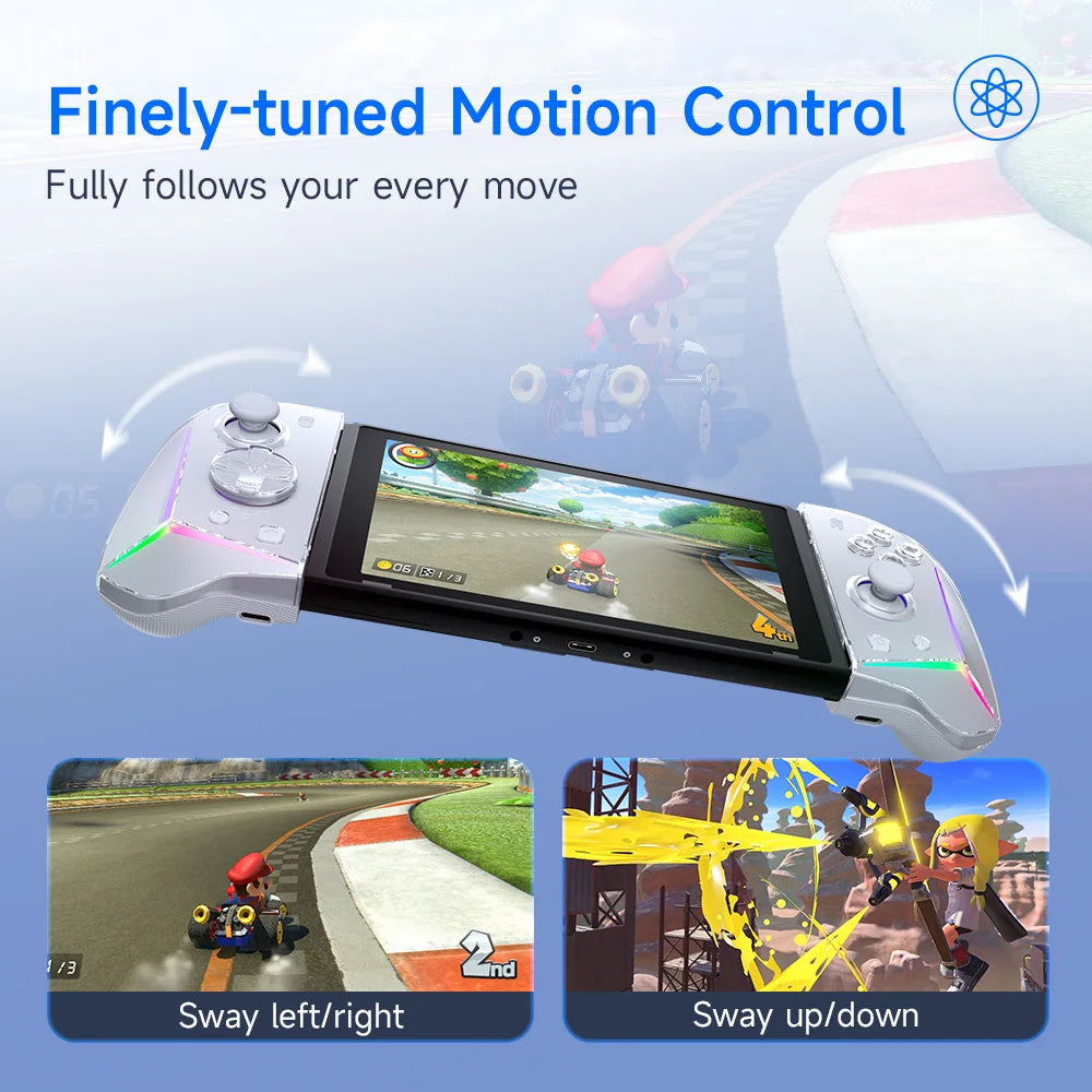 EasySMX S15 Wireless RGB Joypad Controller for Nintendo Switch/OLED – L/R, 6-Axis Gyroscope, Mechanical Hall Effect