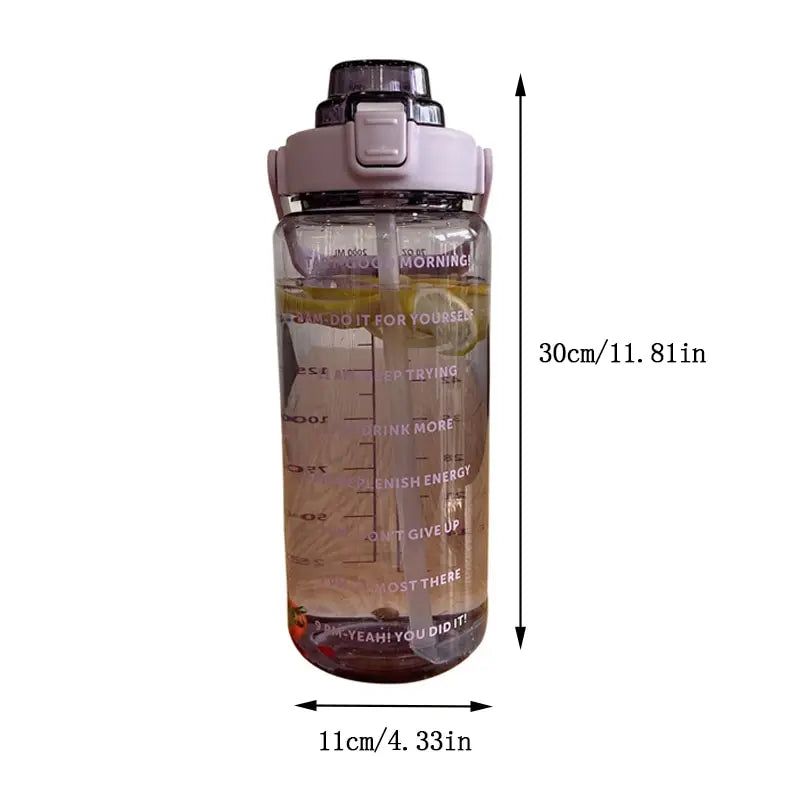 2000ml Large Capacity Plastic Straw Water Cup - Sports Water Bottle for High-Value Outdoor Camping, Drinking Tools