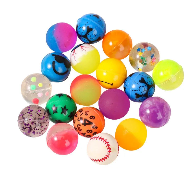 Elastic Rainbow Jump Ball – Two-Color Matte Rubber Fun Ball for Egg Twisting Machine Toy