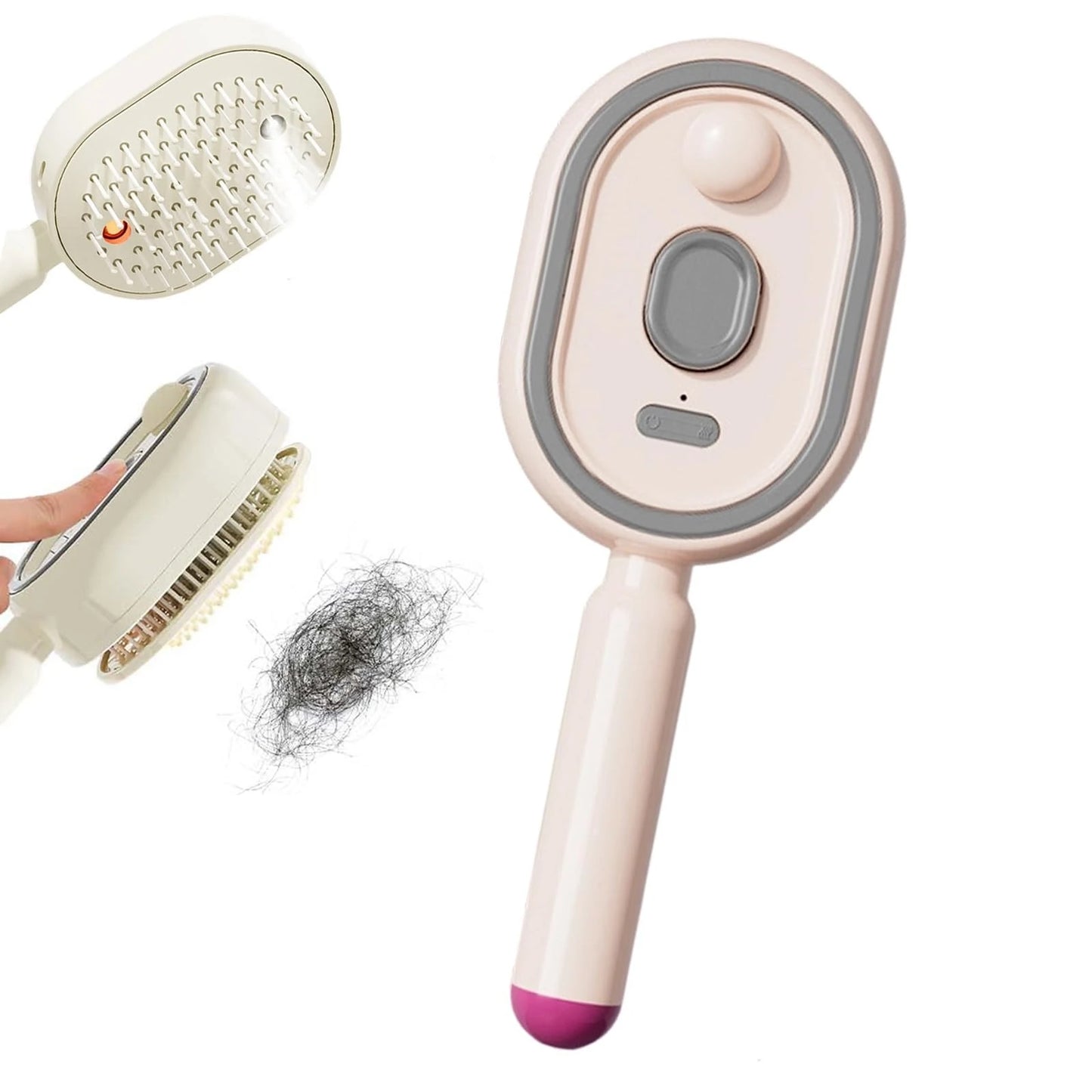 Electric Steam Hair Comb with Spray Massage - Anti-Frizz & Anti-Static Hair Styling Brush