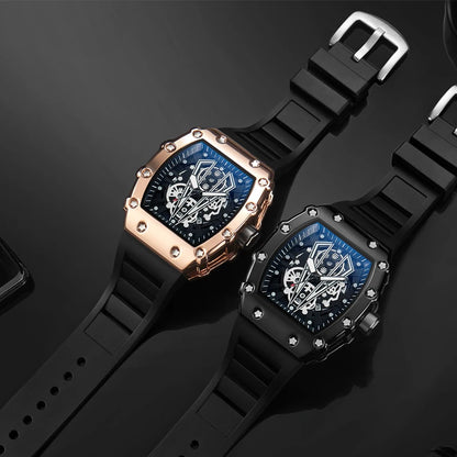 Large Dial Men's Quartz Watch - Waterproof Square Sport Luminous Wristwatch