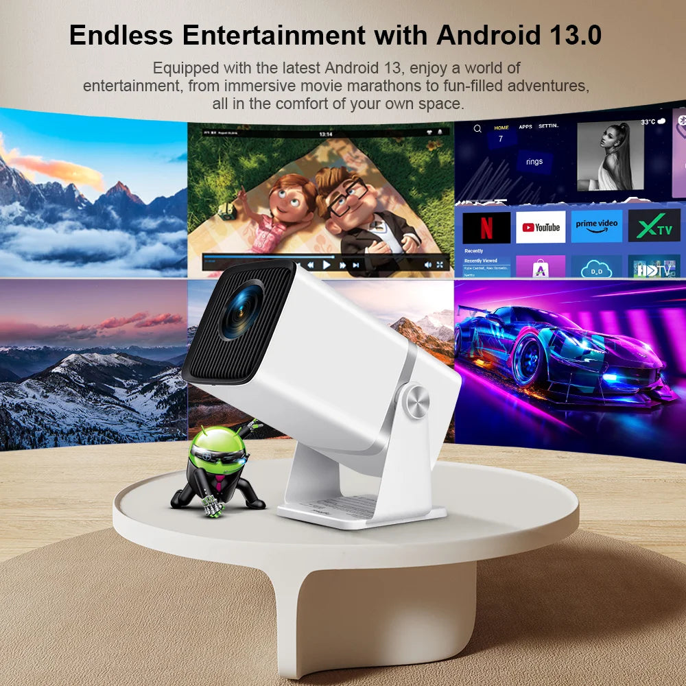 ThundeaL TD80W 4K Full HD Projector - Android WiFi 3D Home Theater, Portable Beam for Movies & Meetings (PK HY320)