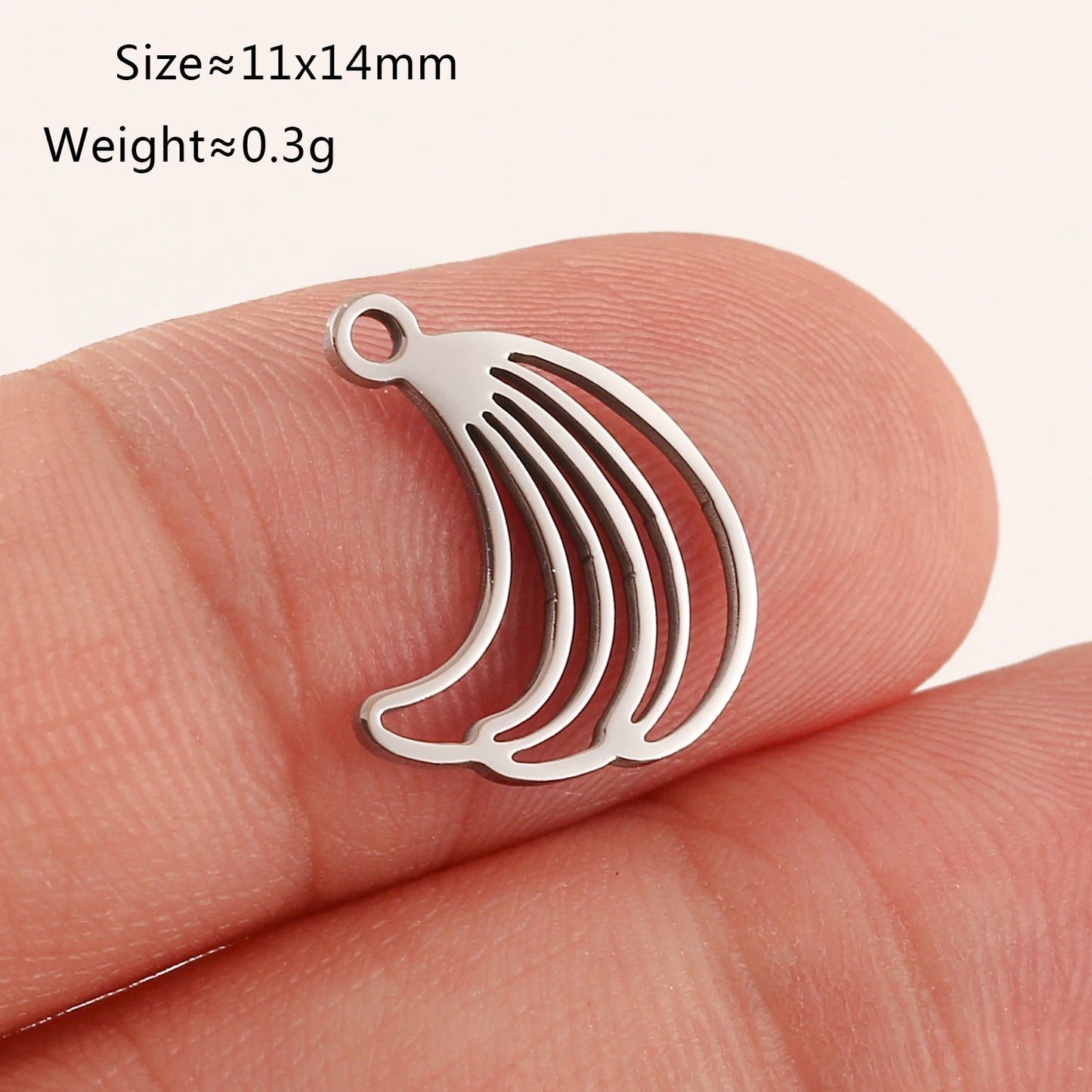 5pcs Stainless Steel Fruit Charms – Strawberry, Cherry, Pineapple & Watermelon Pendants for DIY Bracelets & Necklace Jewelry Making