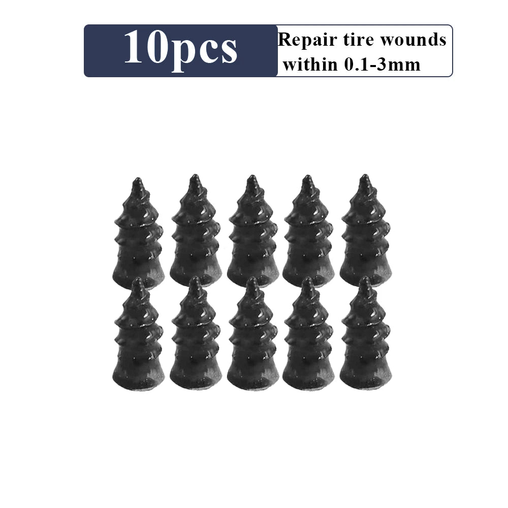 10/30PCS Car & Motorcycle Tyre Repair Nail Set – Universal Rubber Puncture Repair Tool for Truck, Scooter & Bike Tires