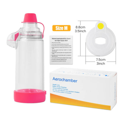 Asthma Inhaler Spacer & Nebulizer — Adult, Child, and Baby Aerosol Compressor with Mist Storage Bottle, Mask, and Tank Cup