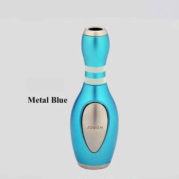 Jobon Bowling Ball Shaped Butane Gas Lighter – Windproof Jet Turbine Torch with Blue Flame, Metal Outdoor Gift
