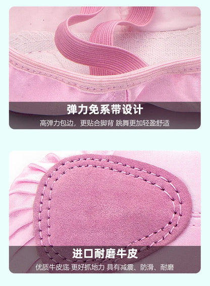 Lovely Princess Ballet Shoes – Soft-Soled Dance Shoes for Girls, Children & Ballerina Exercises