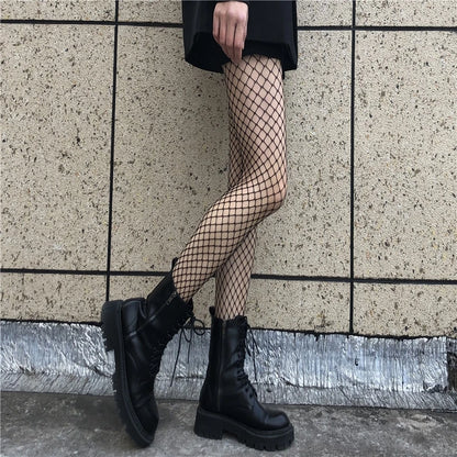 Hot Women's Long Hollow Out Fishnet Stockings - Black High Waist Pantyhose Tights for Sexy Fishnet Lingerie, High Quality