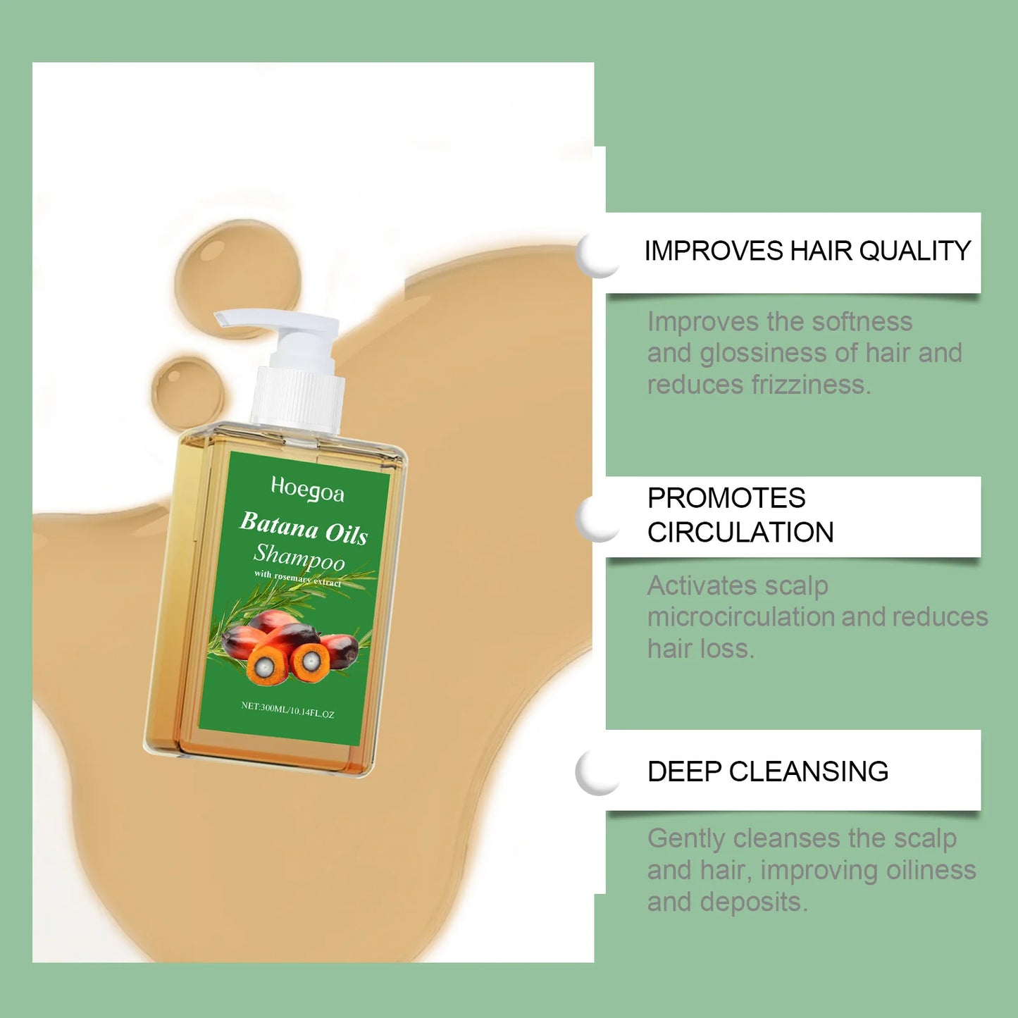 Organic Batana Oil Shampoo - Nourishing Rosemary Extract Formula for Scalp Care, Hair Repair & All Hair Types