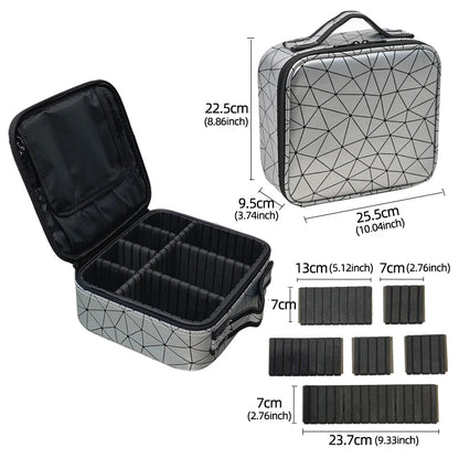 New PU Leather Cosmetic Bag for Women – Multi-Functional Portable Travel Makeup Storage Case