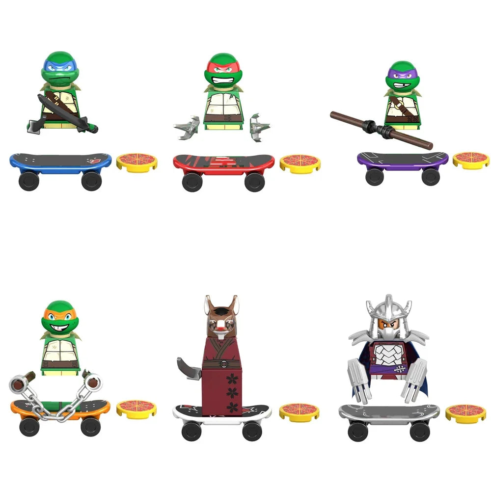KDL831 Mini Action Figure Building Blocks – Leo, Raph & Don Weapons Movie Bricks MOC DIY Toys for Kids