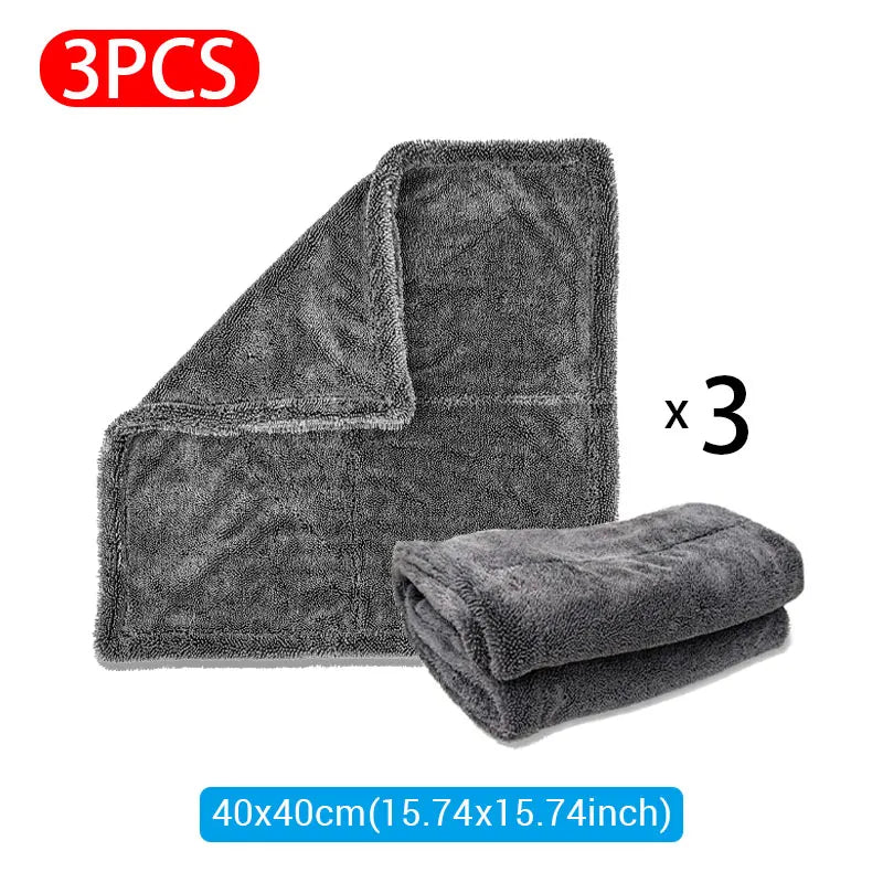 SEAMETAL 1200GSM Microfiber Car Wash Towel – Double-Sided Ultra Absorbent Cleaning & Drying Cloth