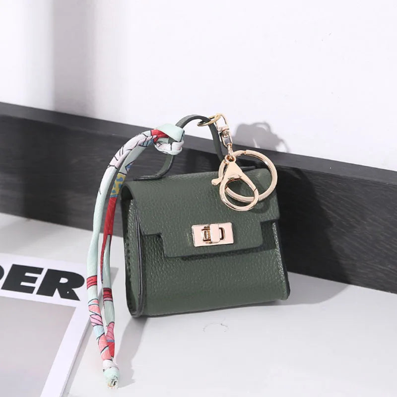 Luxury Mini Headphone Bag - Leather Pendant Case for AirPods, Galaxy Buds & Earbuds