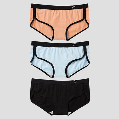 BANNIROU 3Pcs Women’s Cotton Briefs - Soft Breathable Low-Rise Sports Fitness Panties & Everyday Lingerie Underwear