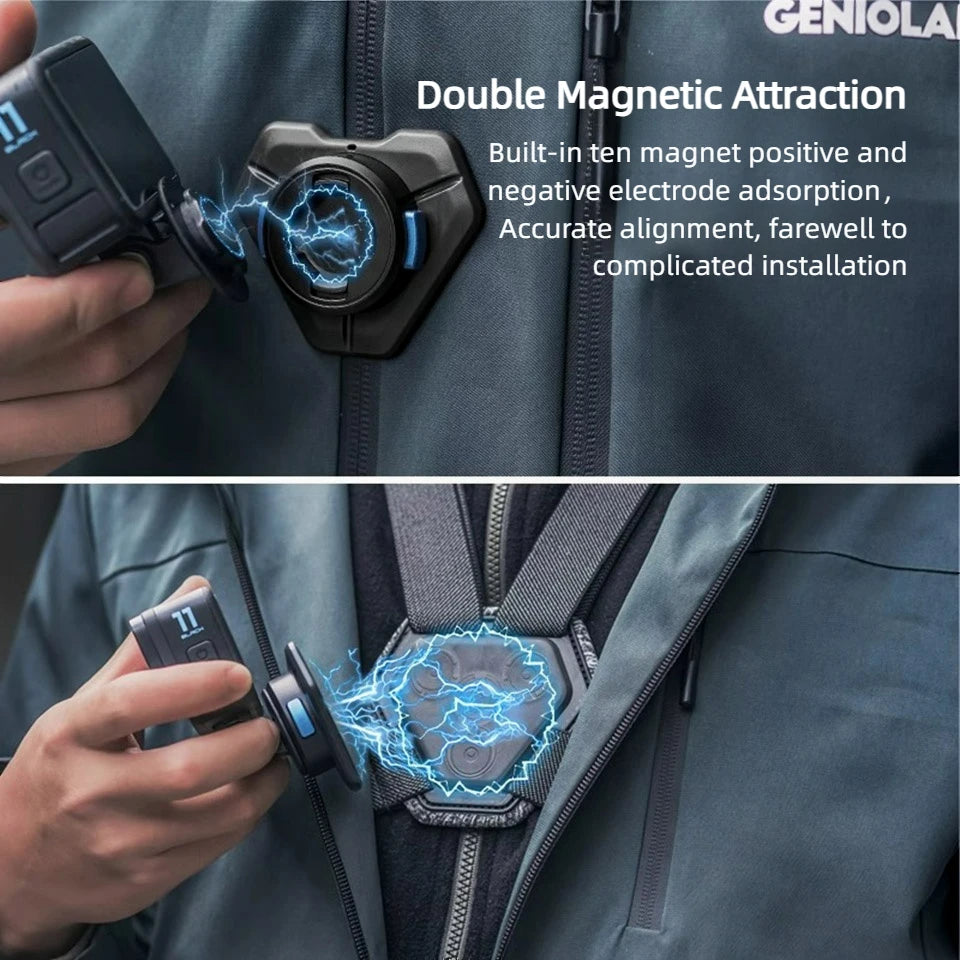 SUREWO Magnetic Quick Release Chest Strap Mount – Action Camera Bracket for GoPro 13/12/11 & DJI Action 5/4 Pro Accessories