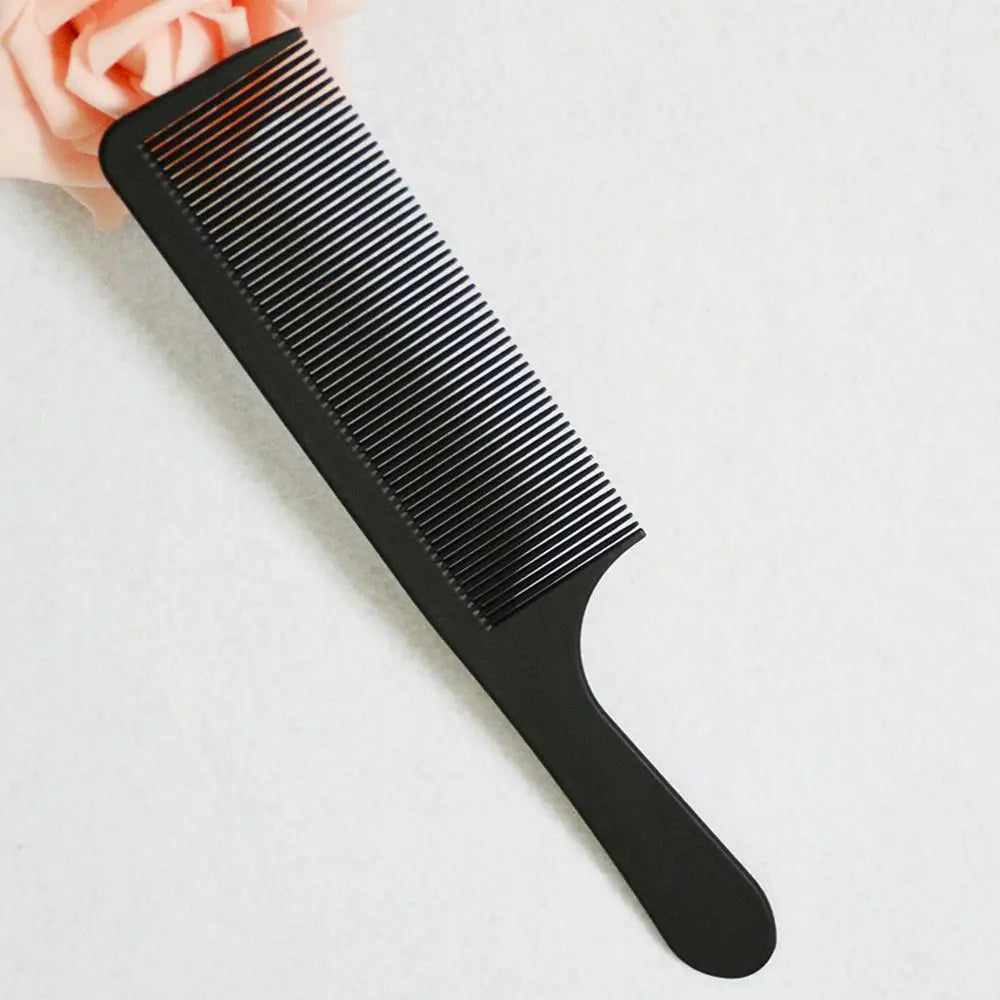 Black Flattop Hair Cutting Comb - Heat Resistant Carbon Antistatic Styling Tool for Salon Use
