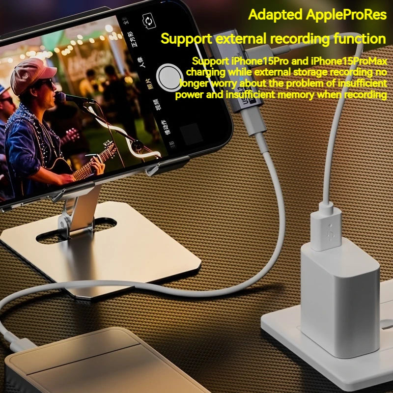 100W USB-C OTG Adapter – Type-C Converter for Fast Charging & 10Gbps Data Transfer, Compatible with Phone, Tablet, MacBook & Earphones