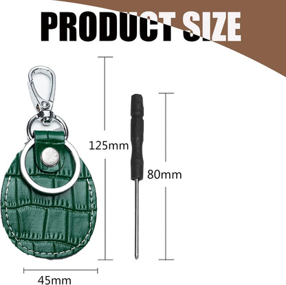Airtag Holder Keychain — Genuine Leather Handmade Case, Scratch-Resistant Key Ring for Dog Collar & Luggage Cover