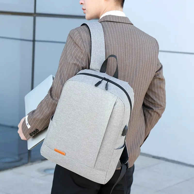 15.6 Inch Men's Business Computer Backpack - USB Charging Lightweight Schoolbag for Travel Commuting, 1 Pack