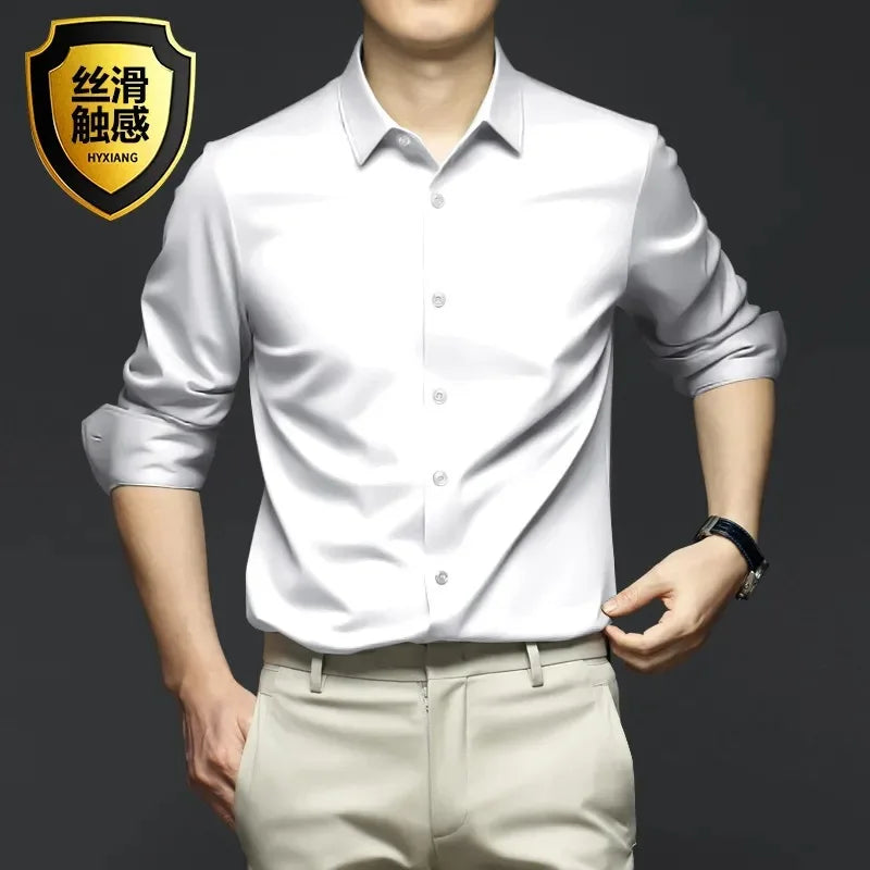 Men's Wrinkle-Resistant Dress Shirt - Non-Iron Long Sleeve Business Casual Shirt S-5XL
