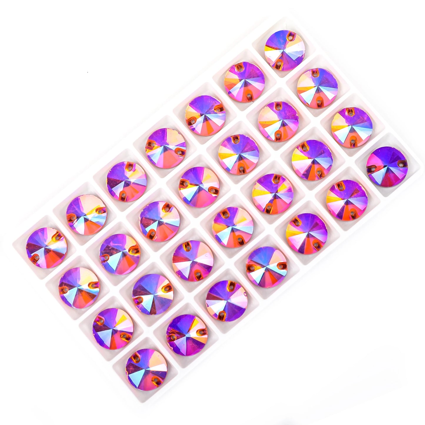 Crystal Rhinestone Flatback Beads - AB Round Shell Gems for DIY Crafts, Clothing & Wedding Decoration