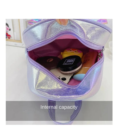 Disney Frozen Elsa & Anna Sequins Backpack - Fashion Glitter PU Leather School Bag for Girls, Kawaii Travel Backpack & Christmas Gift