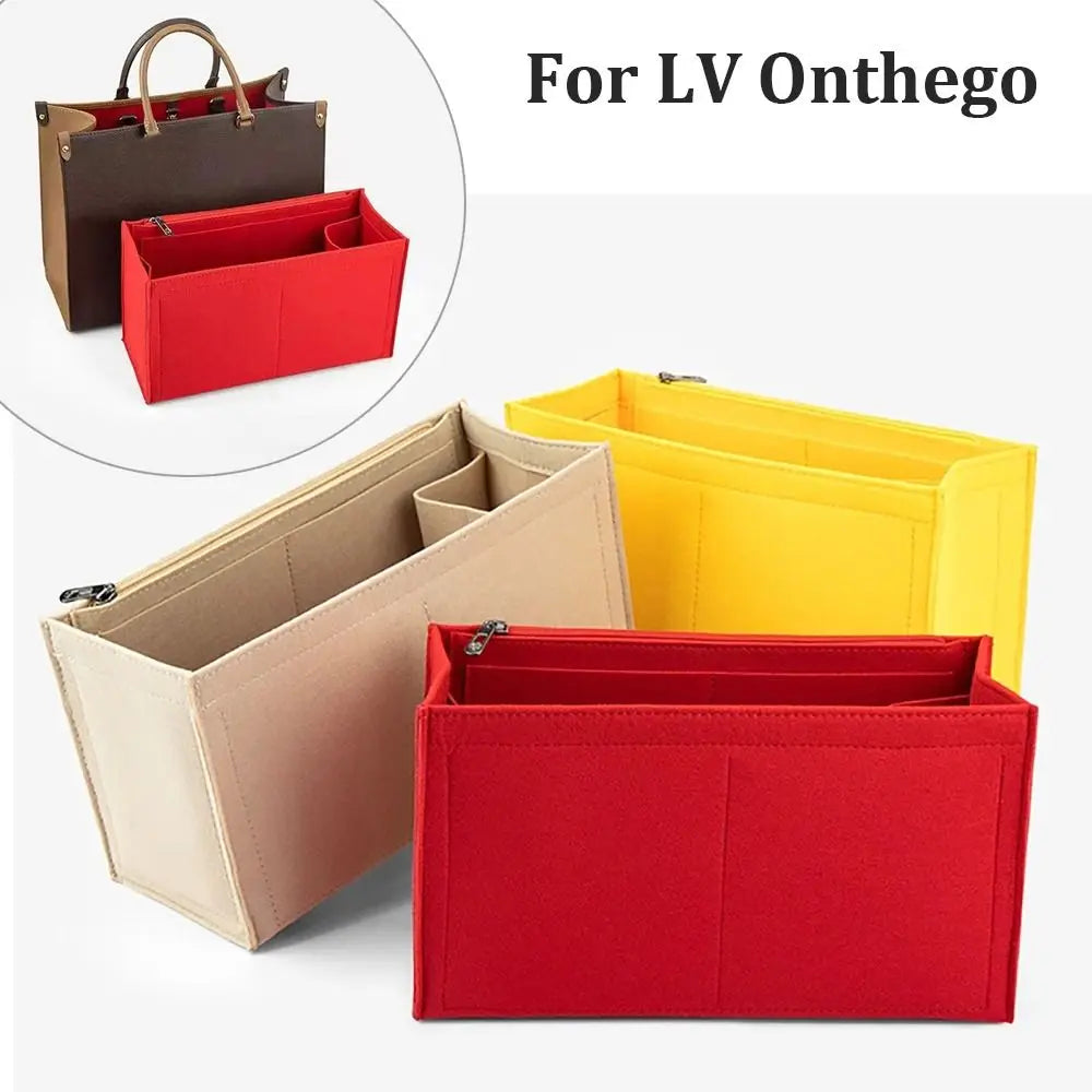 Felt Insert Liner Pouch — Handbag & Tote Bag Organizer for LV Onthego, Internal Purse Storage Accessory
