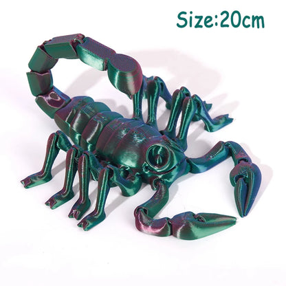 3D Printed Multi-Joint Dinosaur & Snake Fidget Toy – Movable Stress Relief Toy for Adults, Kids, Autism, and Desktop Decor