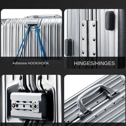 Aluminum Metal Luggage Carry-On Travel Bags - 20/22/28/30 Inch Trolley Suitcase with Cabin Size and Password Lock