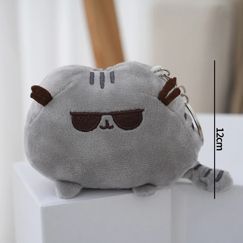 Pusheen Cat Bag Charm - Cute Kawaii Kitten Backpack Pendant, Couple Keychain Accessory, Birthday and Christmas Gift