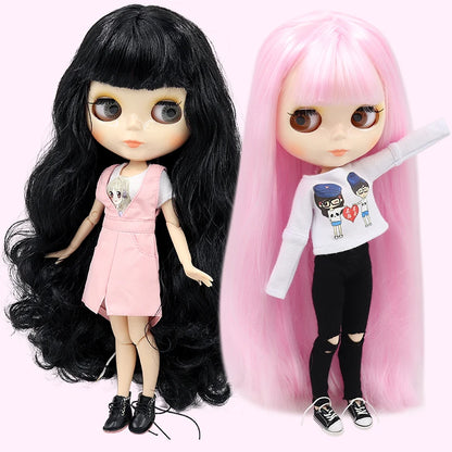 ICY DBS Blythe 1/6 BJD Doll - 30cm Jointed Body with White Skin & Shiny/Matte Face