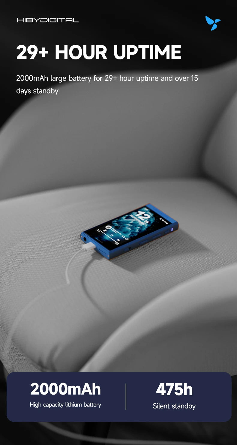 HiBy Digital M300 Android 13 Music Player - MP3, HiFi Audio, Bluetooth, WiFi, USB DAC, DSD, FM Radio, Dual Mic, Built-in Speaker, 29hr Battery