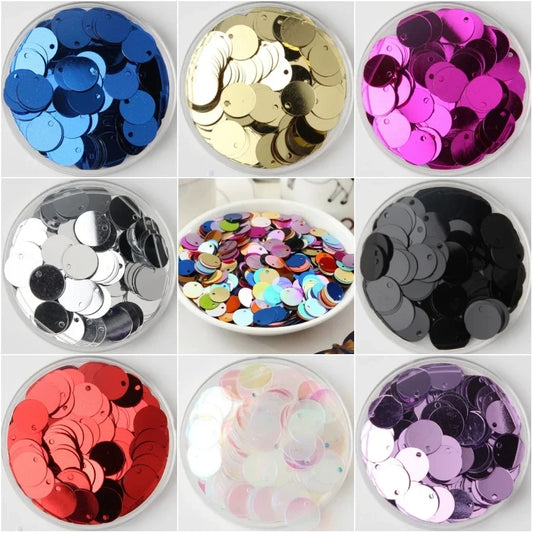 Large Round Flat Sequin Paillettes 10–30mm Loose Glitter Sequins for DIY Crafts, Kids Dance & Decoration 10g Pack