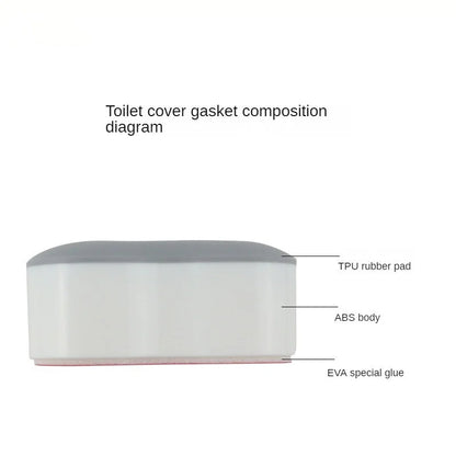 Set of 4 Anti-Slip Toilet Cover Gasket Bumpers - Self-Adhesive Arc-Shaped Cushioning Pads for Toilet Seat Protection