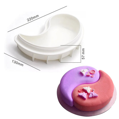 Round Corrugated Big Flower Silicone Mousse Cake Mold – Taiji French Dessert Baking & Chocolate Pudding Tool