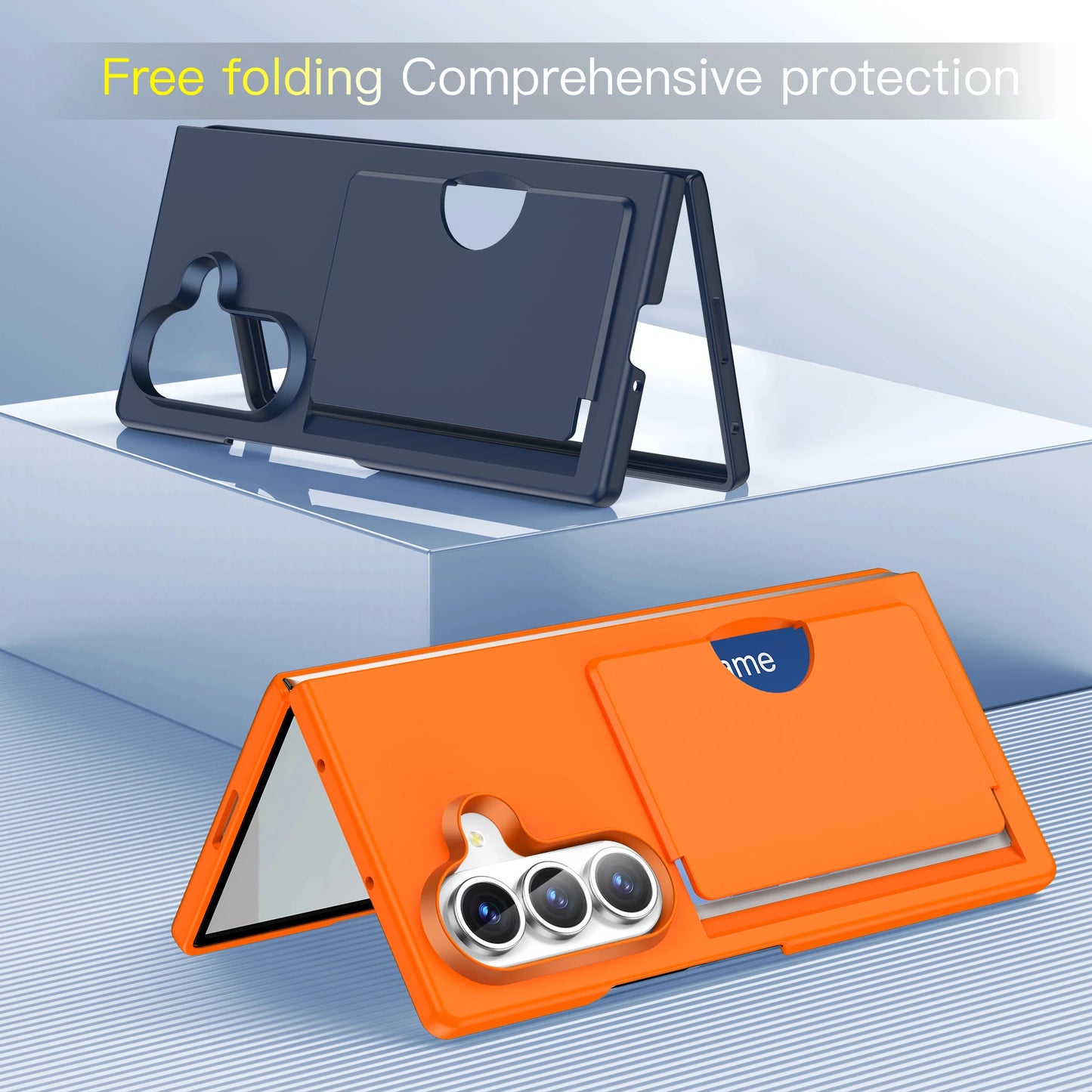 Luxury Matte Card Holder Case - Slim Shockproof Hard PC Protective Cover for Samsung Galaxy Z Fold 7 & Z Fold 6 Folding Phone