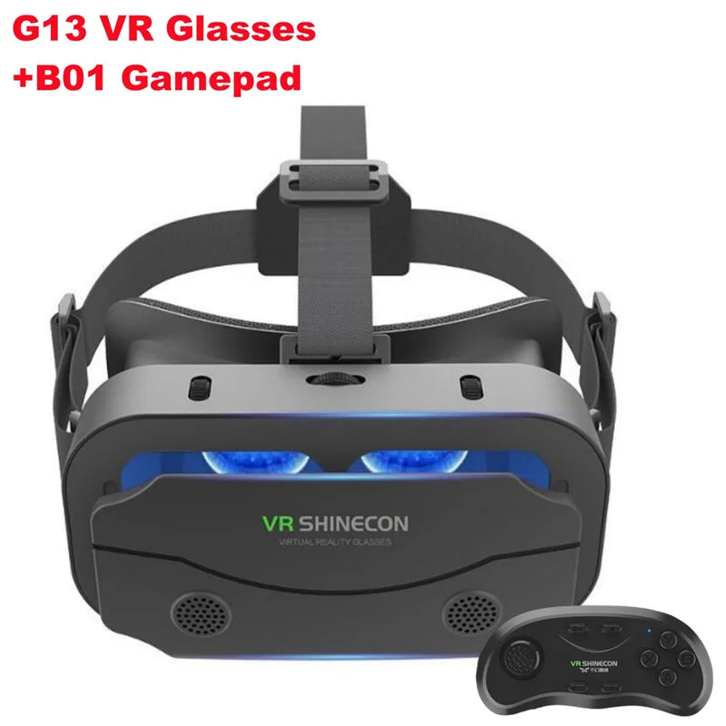 G13 IMAX Giant Screen VR Glasses — 3D Virtual Reality Helmet for 4.7–7" Phones, Game Controller Compatible