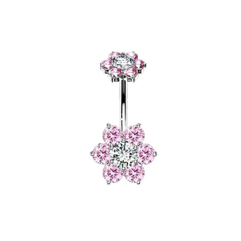 Stainless Steel CZ Belly Button Piercing – Heart & Butterfly Navel Barbell Jewelry for Women Sexy Navel Ring
