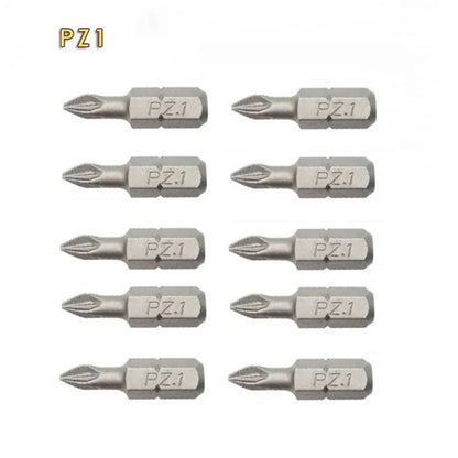 10-Pcs 25mm Anti-Slip Magnetic Hex Shank Screwdriver Bit Set – PH1, PH2, PH3, PZ1, PZ2, PZ3 Drill Bits