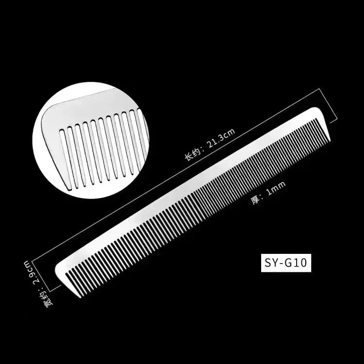 Ultra-Thin Titanium Steel Hairdressing Comb – Professional Men’s Point-Tail Hair Styling Brush