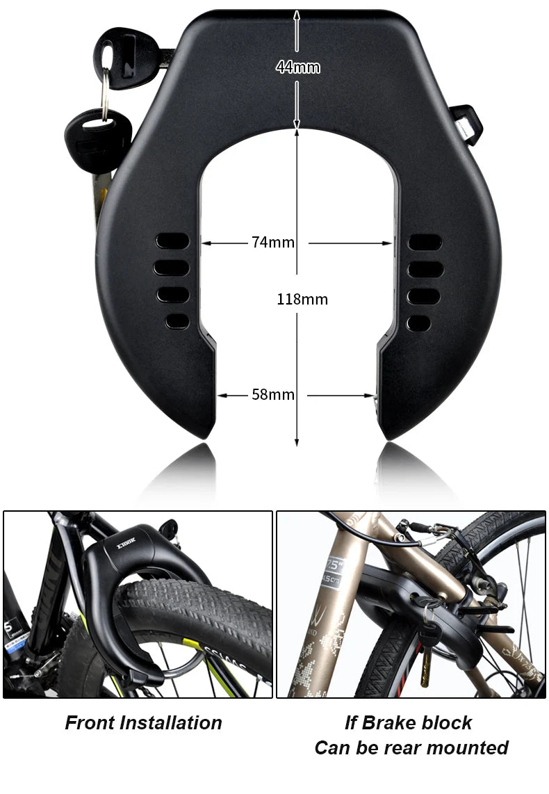 ETOOK Bike Horseshoe Lock - Anti-Theft Hardened Steel Pipe, Portable High Safety Road & Mountain Bicycle Lock