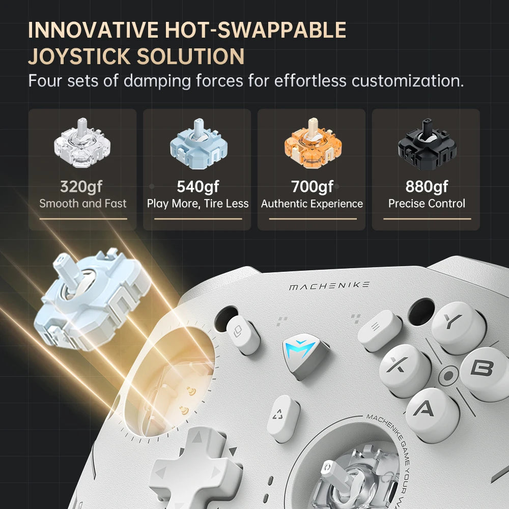 MACHENIKE G5Pro V2 Gaming Controller with Optical Triggers, ABXY Buttons, Hot-Swappable Joystick, 4K Resolution for Switch & PC