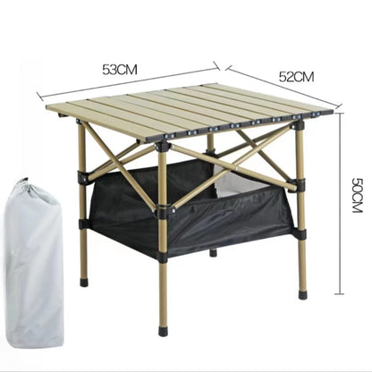 Outdoor Folding Long Table – Portable Storage Camping Desk with Net Bag, Easy Install, Lightweight & Stable