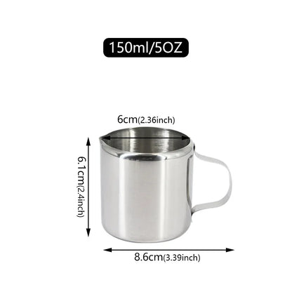 Stainless Steel Milk Pitcher - Non-Stick Latte Art Cream Frothing Jug for Coffee, Cappuccino & Barista Drinks