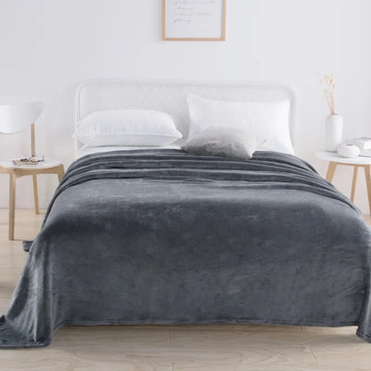 Flannel Fleece Blanket for Beds - Soft Coral Fleece Flower & Plaid Print Blanket for Summer and Fall