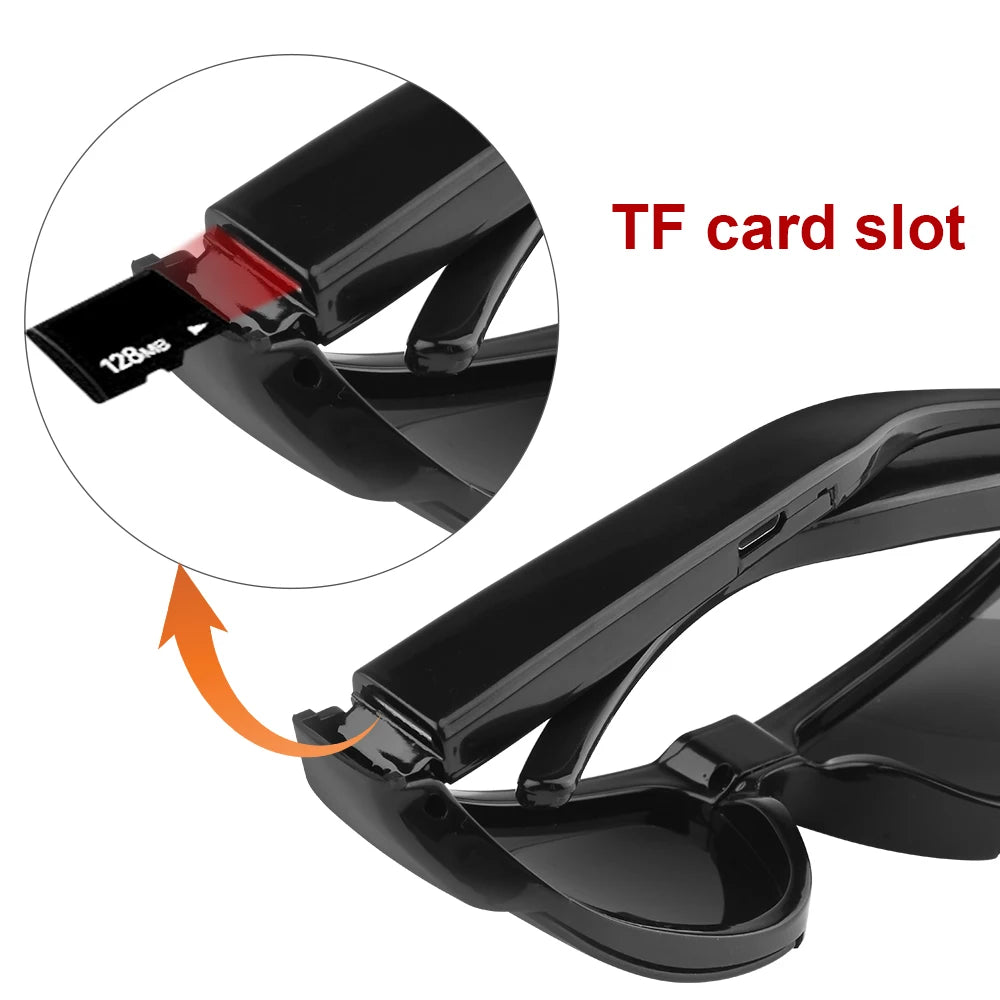 Portable 1080P HD Mini Glasses Camera — Wearable Sunglasses Video Recorder for Outdoor Sports, DVR & Surveillance