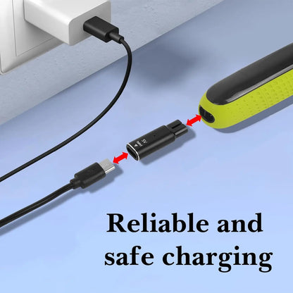 YUKU 5V Type-C Shaver Adapter – Charging Converter for Philips Norelco OneBlade QP2724 QP2834 QP4530 QP1924 QP1324 Series