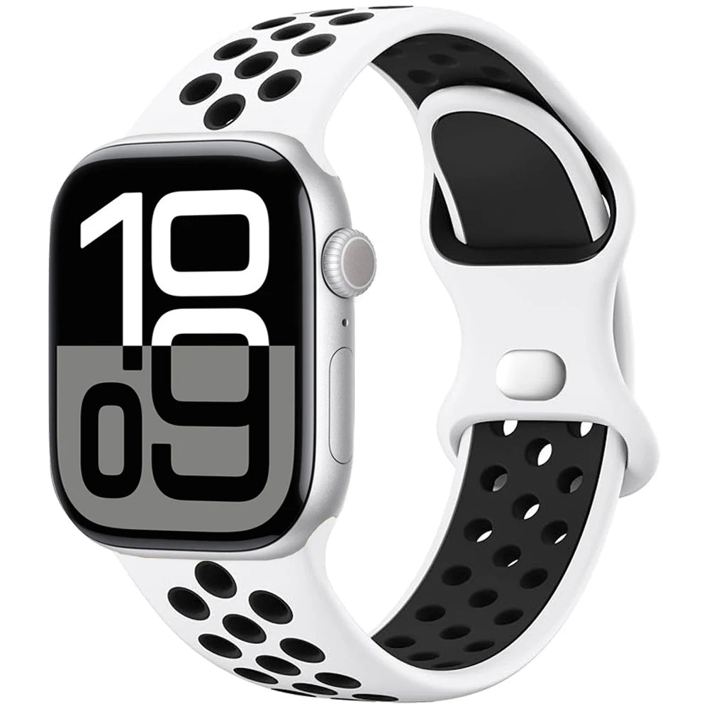 Silicone Apple Watch Strap - Breathable Wristband for Watch 11/10/9/8/7 Ultra 3/2 SE Series 49mm-41mm