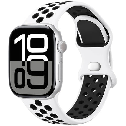 Silicone Apple Watch Strap - Breathable Wristband for Watch 11/10/9/8/7 Ultra 3/2 SE Series 49mm-41mm