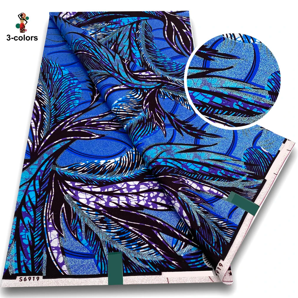 100% Cotton African Wax Print Fabric - Soft Golden Ankara Pagne for Nigerian Fashion & Traditional Wear